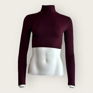 NWT | Susana Monaco | Crop Mock Long Sleeve | Port | Small